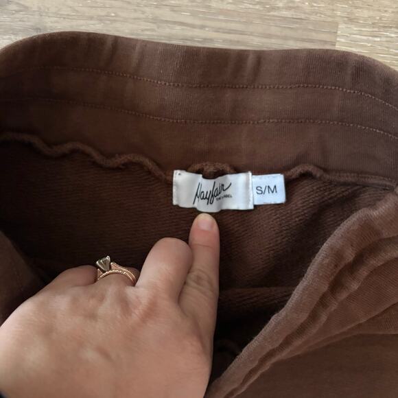 The Mayfair Group "I Am Forever Evolving" wide-leg sweatpants in brown - Picture 6 of 7